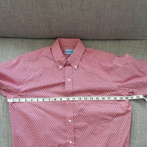 NWT J. McLaughlin Lorimer Button Down Shirt Red/Navy Mini Anchor Men's Small - Picture 9 of 10